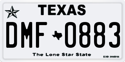 TX license plate DMF0883