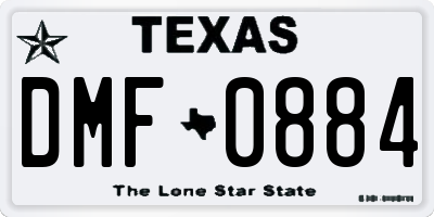 TX license plate DMF0884