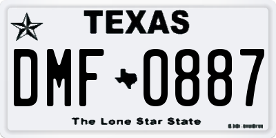 TX license plate DMF0887