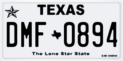 TX license plate DMF0894