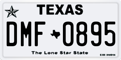 TX license plate DMF0895