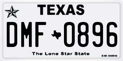 TX license plate DMF0896