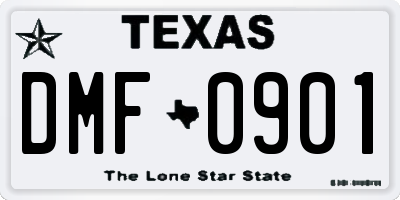 TX license plate DMF0901