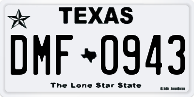 TX license plate DMF0943