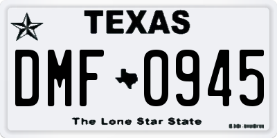 TX license plate DMF0945