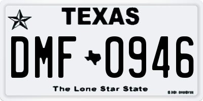 TX license plate DMF0946