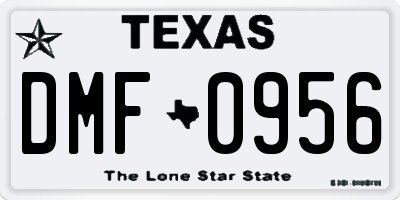 TX license plate DMF0956