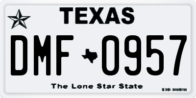TX license plate DMF0957