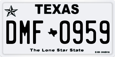 TX license plate DMF0959
