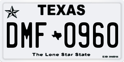TX license plate DMF0960