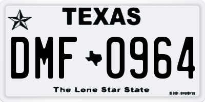 TX license plate DMF0964