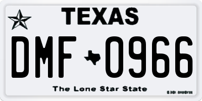 TX license plate DMF0966
