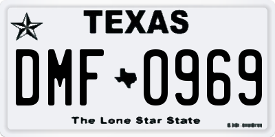 TX license plate DMF0969