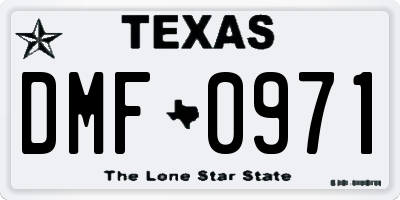 TX license plate DMF0971