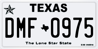 TX license plate DMF0975