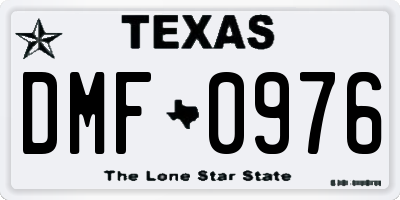TX license plate DMF0976