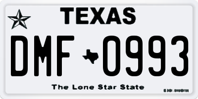 TX license plate DMF0993