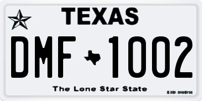 TX license plate DMF1002