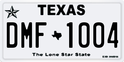 TX license plate DMF1004