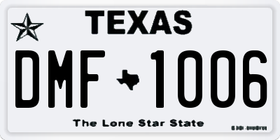 TX license plate DMF1006