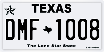 TX license plate DMF1008