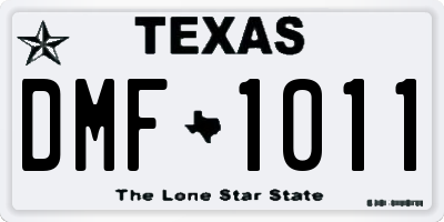 TX license plate DMF1011