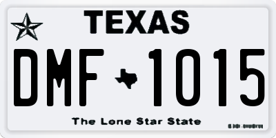 TX license plate DMF1015