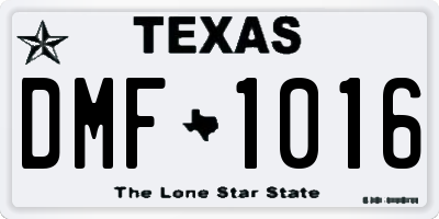 TX license plate DMF1016