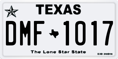 TX license plate DMF1017