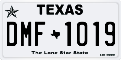 TX license plate DMF1019