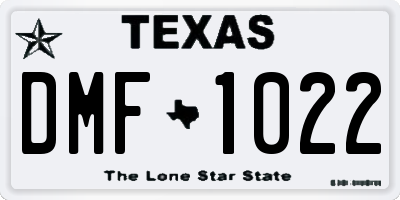 TX license plate DMF1022