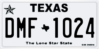 TX license plate DMF1024