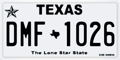 TX license plate DMF1026