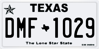 TX license plate DMF1029
