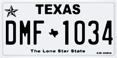 TX license plate DMF1034