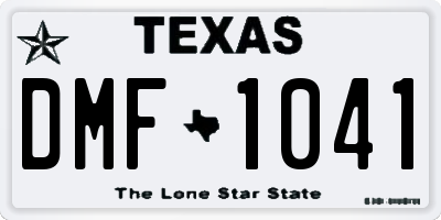 TX license plate DMF1041