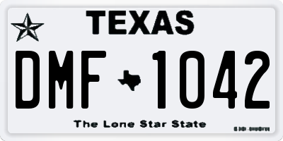 TX license plate DMF1042