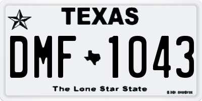 TX license plate DMF1043