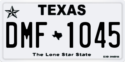 TX license plate DMF1045