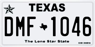 TX license plate DMF1046
