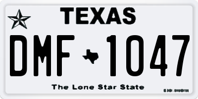 TX license plate DMF1047