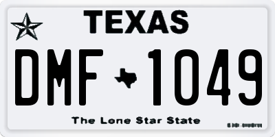 TX license plate DMF1049