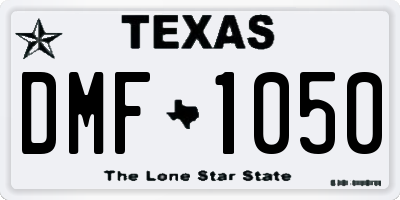 TX license plate DMF1050