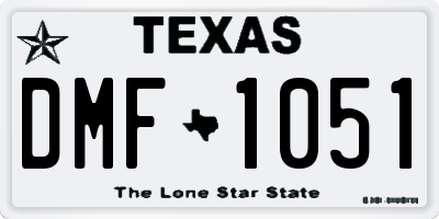 TX license plate DMF1051