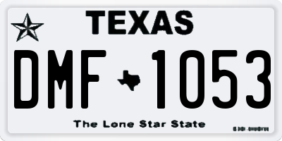 TX license plate DMF1053