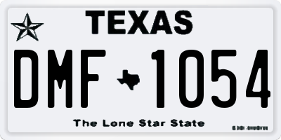TX license plate DMF1054