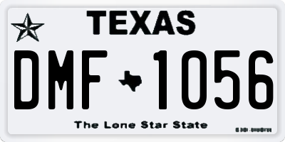 TX license plate DMF1056