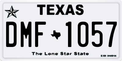 TX license plate DMF1057