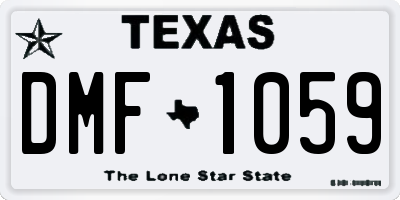 TX license plate DMF1059