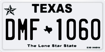TX license plate DMF1060